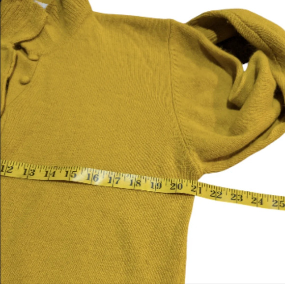 Vintage Mustard Yellow Knit Lambswool Angora Rabbit Hair Sweater Gold - Picture 4 of 9